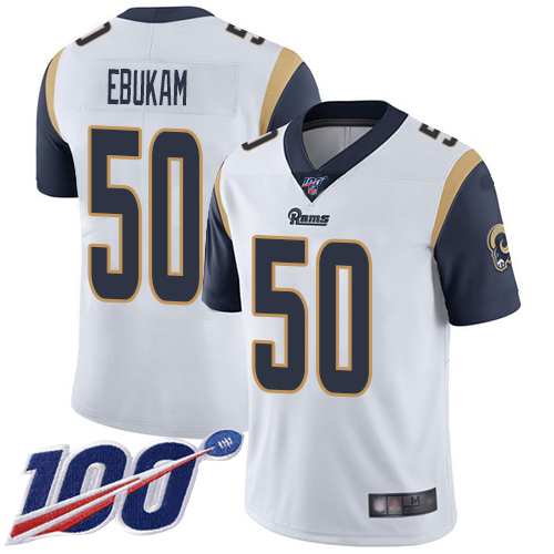 Los Angeles Rams Limited White Men Samson Ebukam Road Jersey NFL Football 50 100th Season Vapor Untouchable